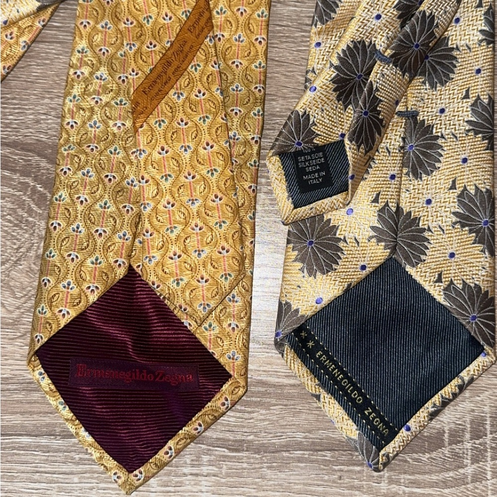 Bundle of 5 Ermenegildo‎ Zegna Designer Luxury Multicolor Neck Ties - Picture 5 of 13